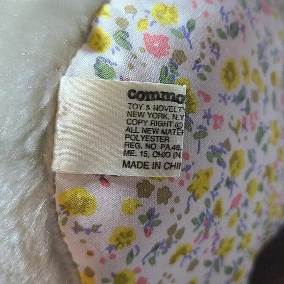 Vintage Commonwealth Plush Mouse Stuffed Animal Gray White Floral 7.5" - Picture 4 of 4